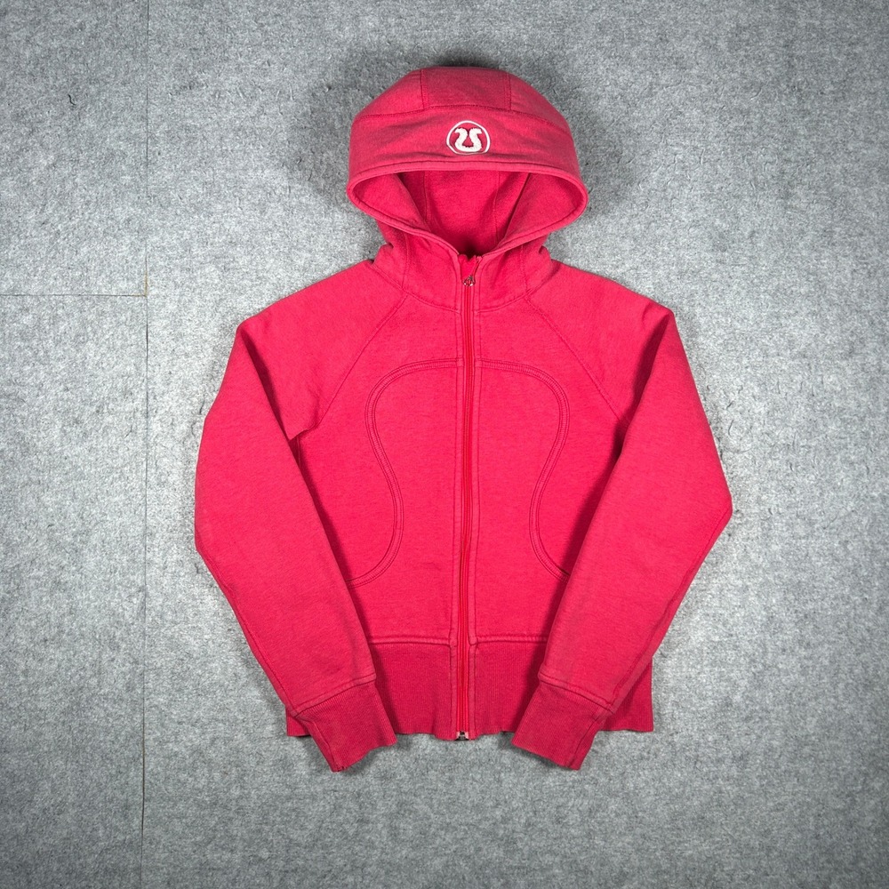 Lululemon Scuba Hoodie Womens 6 Pink Full Zip Jacket Yoga Gym Athleisure Active